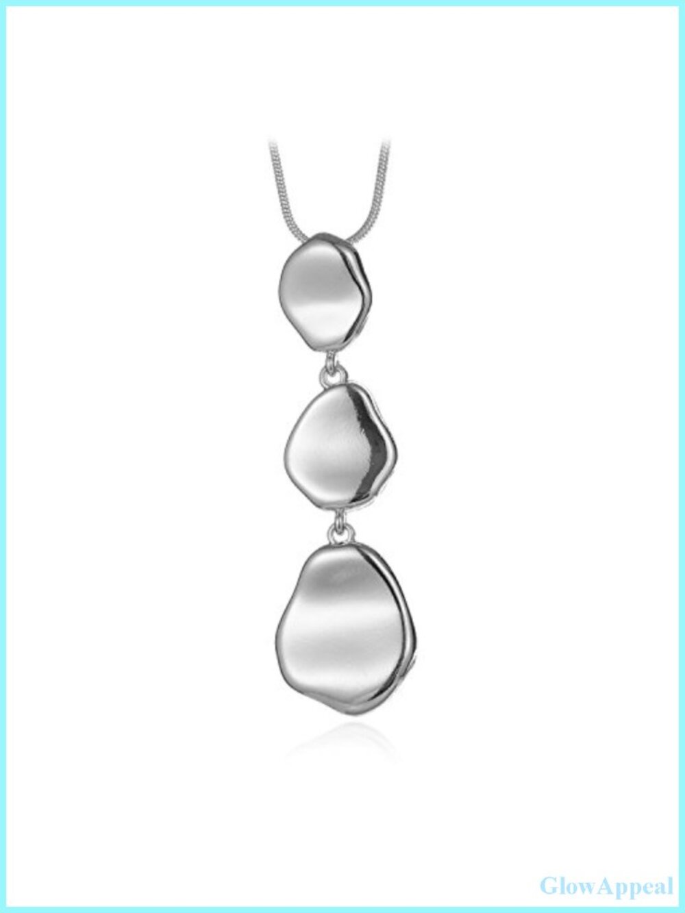 Long Silver Plated Y Necklace Multi-Layer Pendant 28in Chain Women
